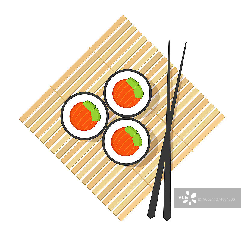 寿司卷maki三文鱼竹木盘图片素材
