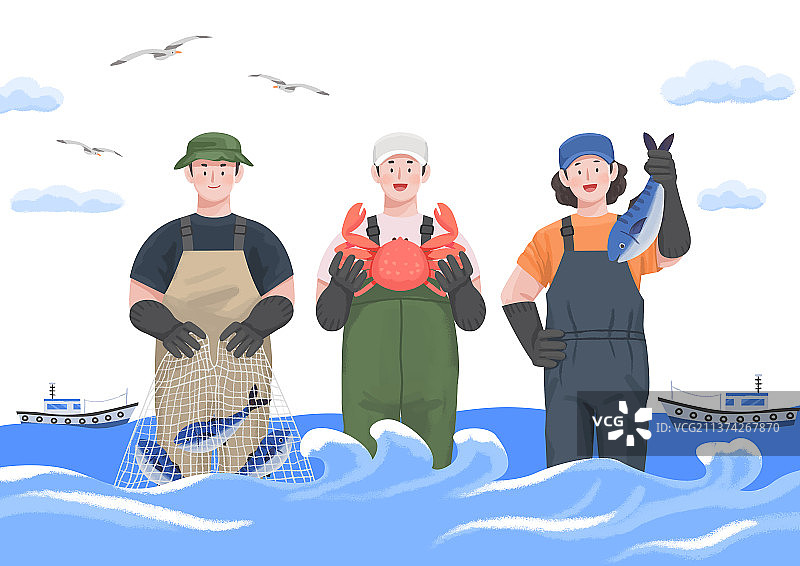 从事渔业的人，渔民图片素材