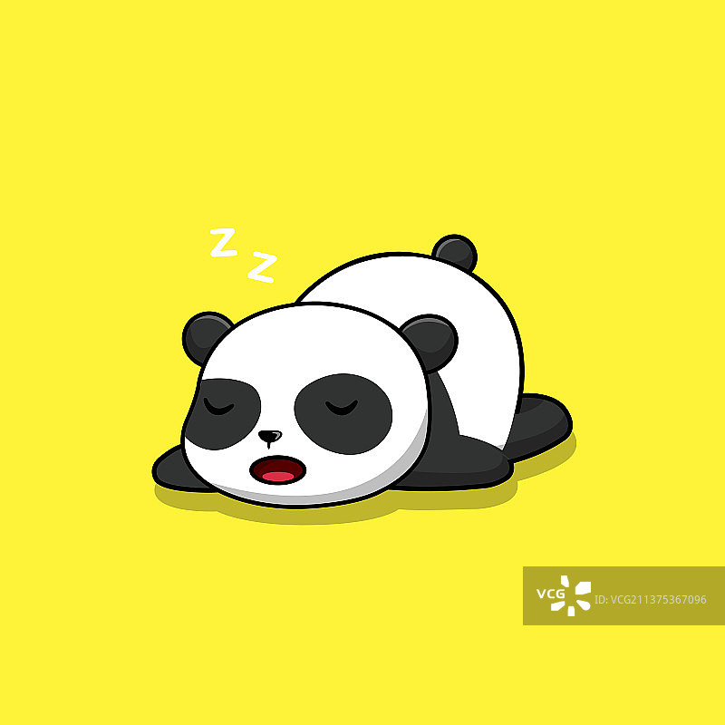 可爱的熊猫在睡觉图片素材