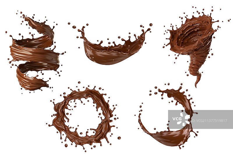 逼真的巧克力牛奶龙卷风旋涡旋风图片素材