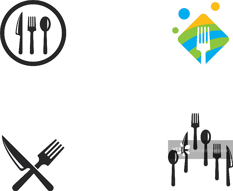 叉子和勺子图标图片素材