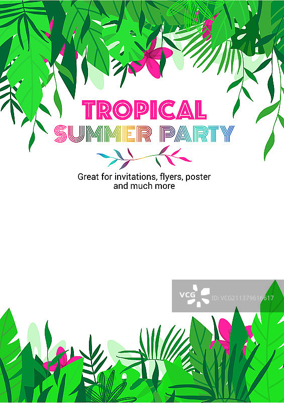 夏季派对热带花卉海报图片素材
