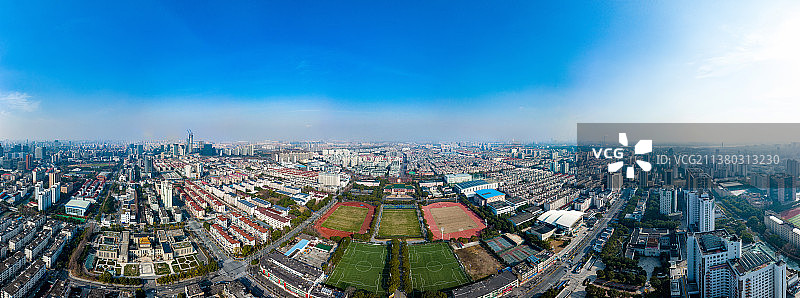 航拍上海体育学院图片素材