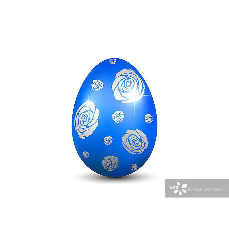 复活节彩蛋3d图标蓝色银蛋分离图片素材