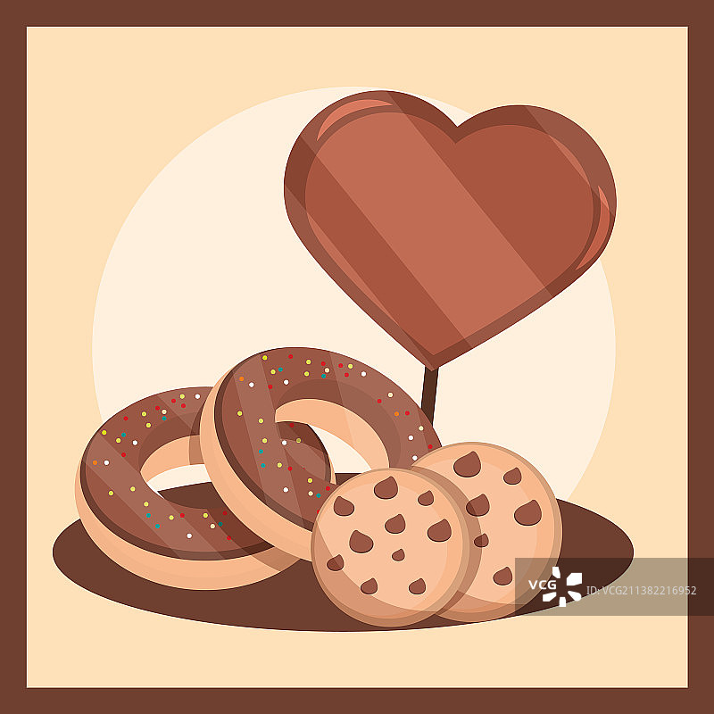 巧克力饼干和甜甜圈图片素材