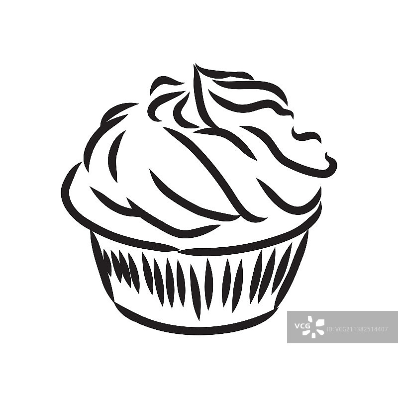 画一个纸杯蛋糕的草图图片素材