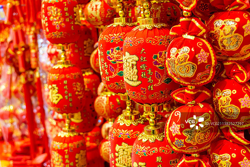 中国福字红灯笼中国结挂件图片素材