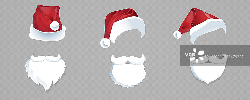 圣诞老人帽子和胡子红，圣诞快乐图片素材