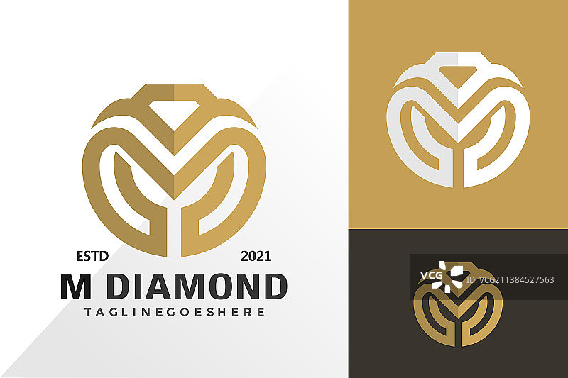 字母钻石石标志和图标设计。图片素材