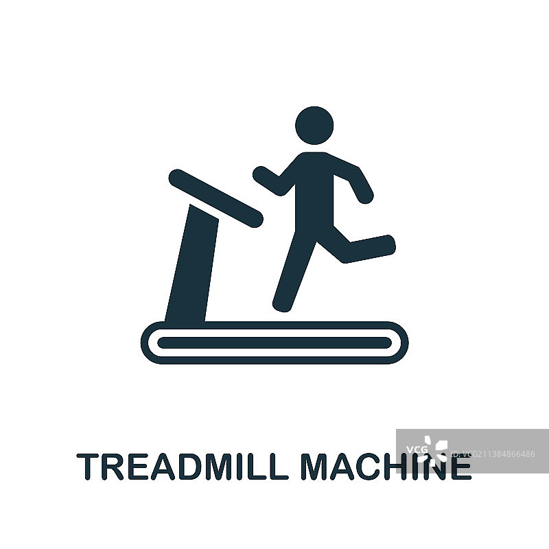 跑步机图标单色标志从健身房图片素材