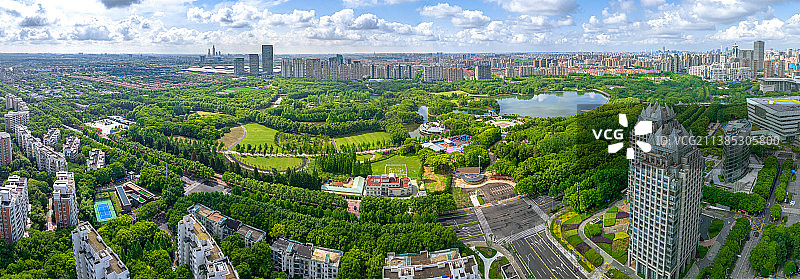 上海浦东 世纪公园全景 宽屏壁纸 花木街道 超级公园图片素材