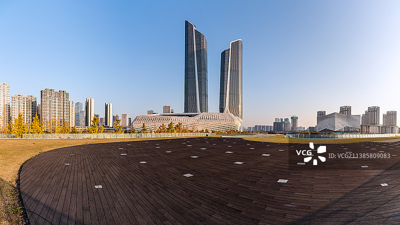 中国南京城市建筑道路汽车背景图片素材