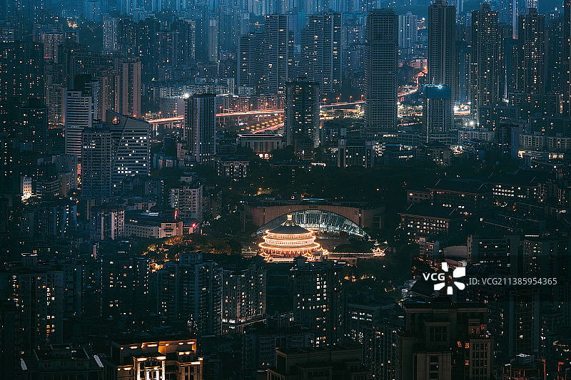 重庆渝中区大礼堂夜景图片素材