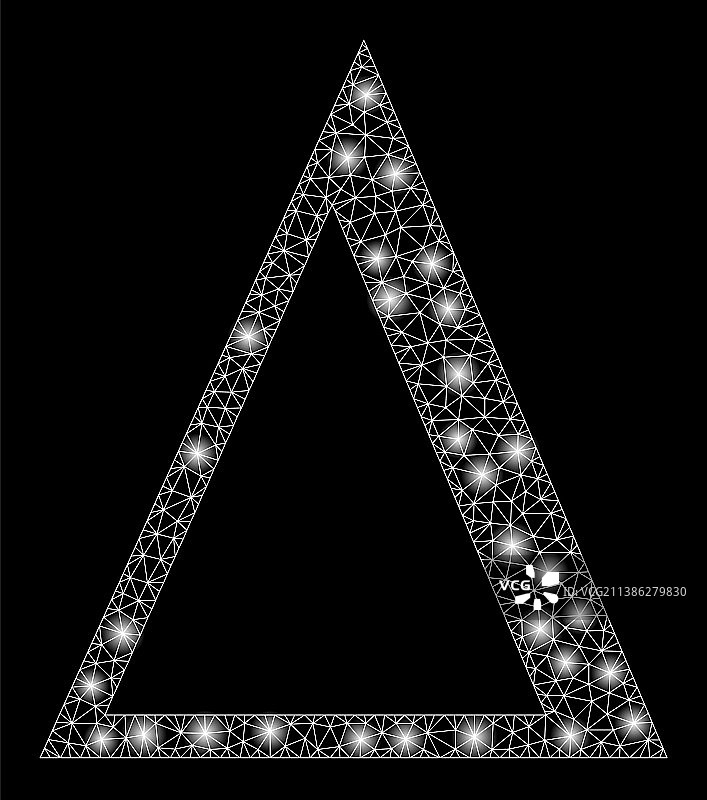 闪亮的三角网网格三角形字母图标图片素材