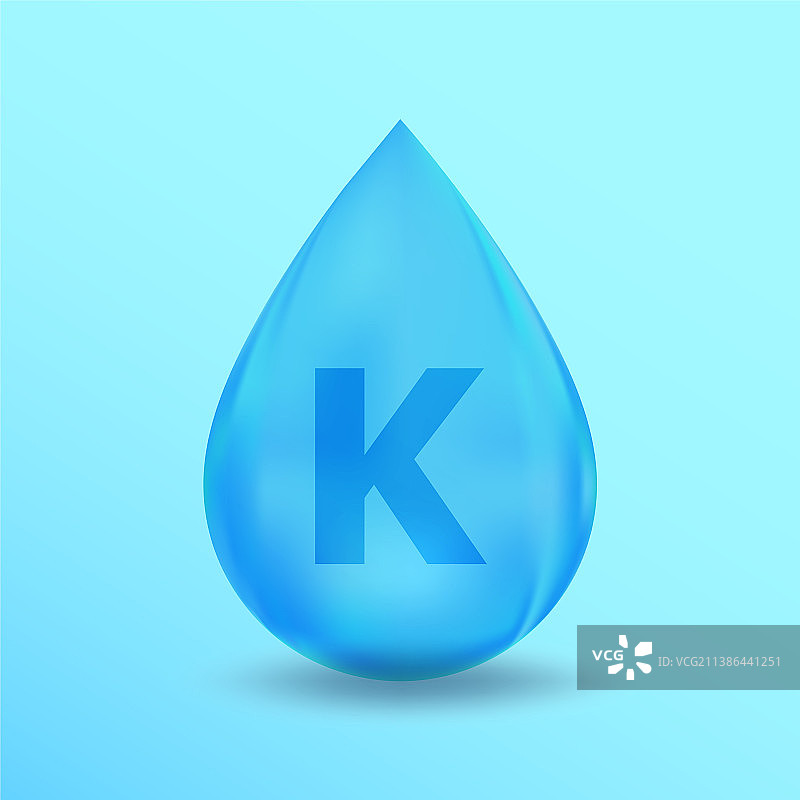 逼真的矿物滴k钾设计蓝色图片素材