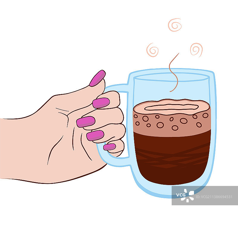 热咖啡卡布奇诺在一杯碳酸饮料图片素材