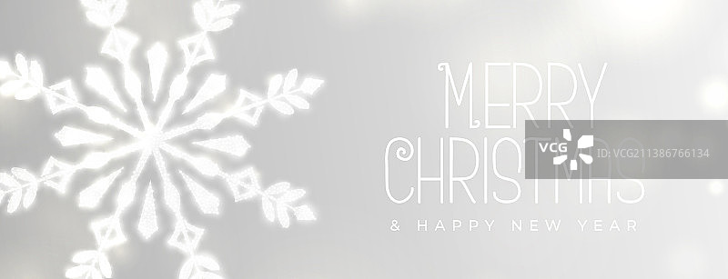 发光的雪花圣诞快乐的横幅设计图片素材