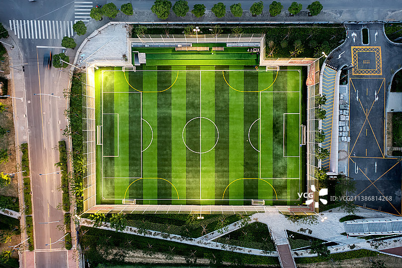 上海长三角绿洲智谷足球场航拍图片素材