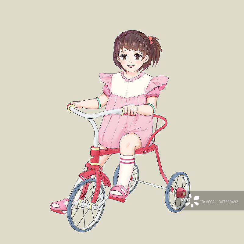 骑自行车的小姑娘图片素材