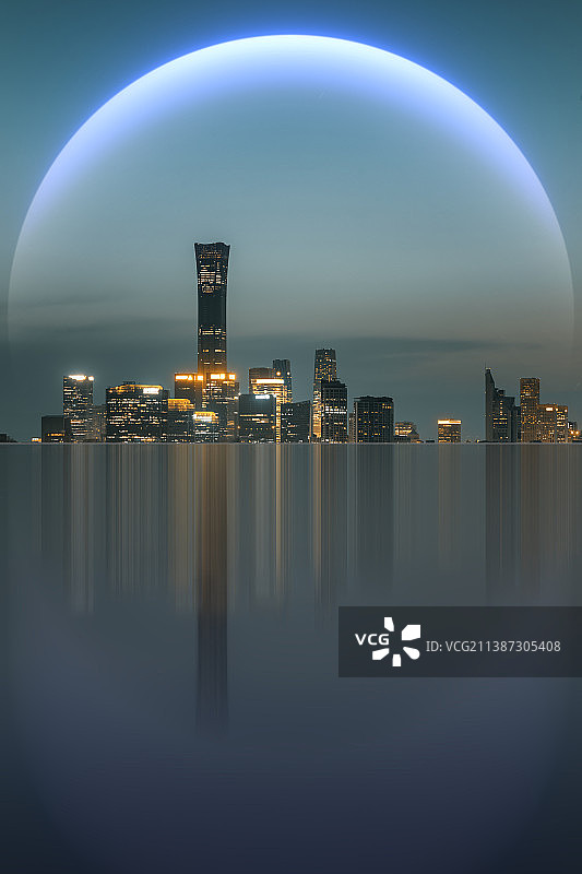 北京科技未来城市夜景图片素材