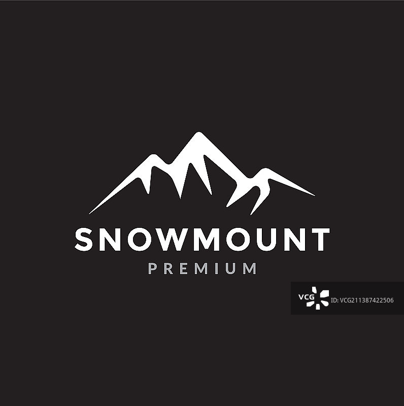 白色的雪山上黑色的标志符号图标图片素材