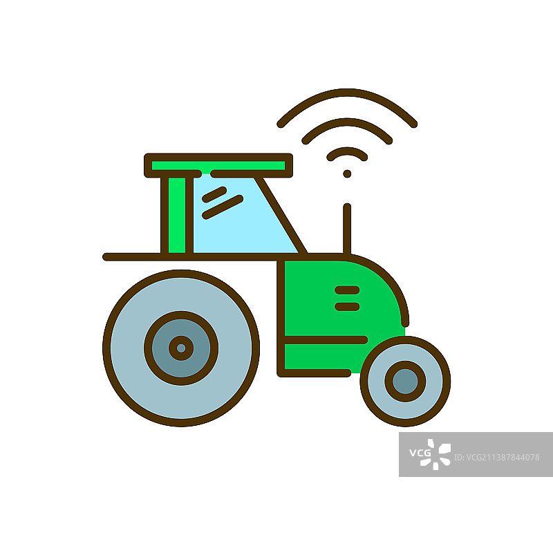 自动化无人驾驶拖拉机智能农业现代化图片素材