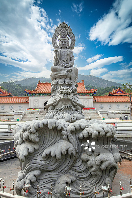 广东珠海普陀寺：寺前观音菩萨像图片素材