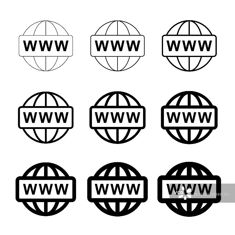 WWW世界范围的网站设置网站符号Internet图片素材
