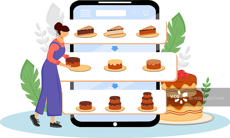 网上点饼平概念女厨师图片素材