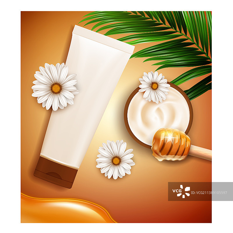 奶油蜂蜜化妆品护肤图片素材