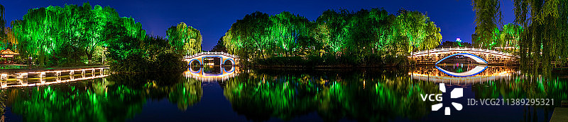 大明湖  夜景图片素材