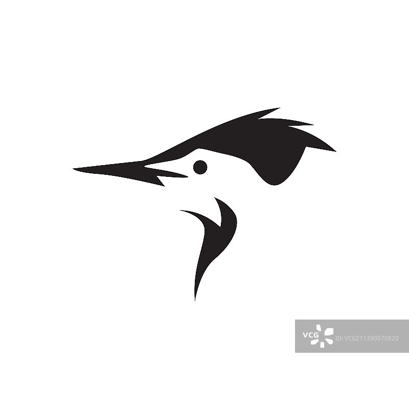 孤立面鸟啄木鸟标志设计图形图片素材