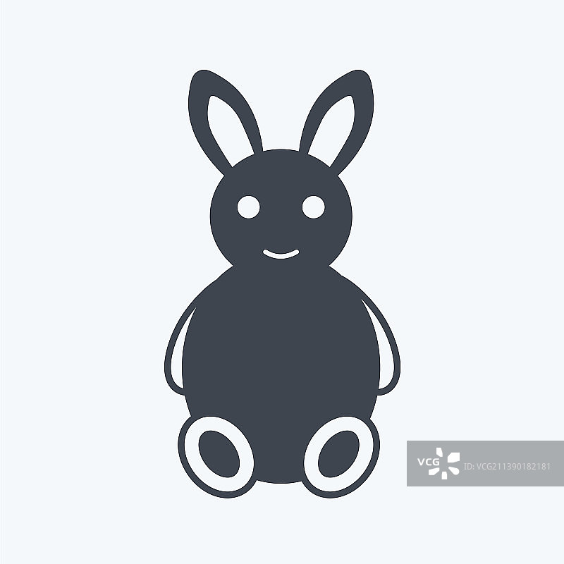 兔子图标在时尚的字形风格孤立在软图片素材
