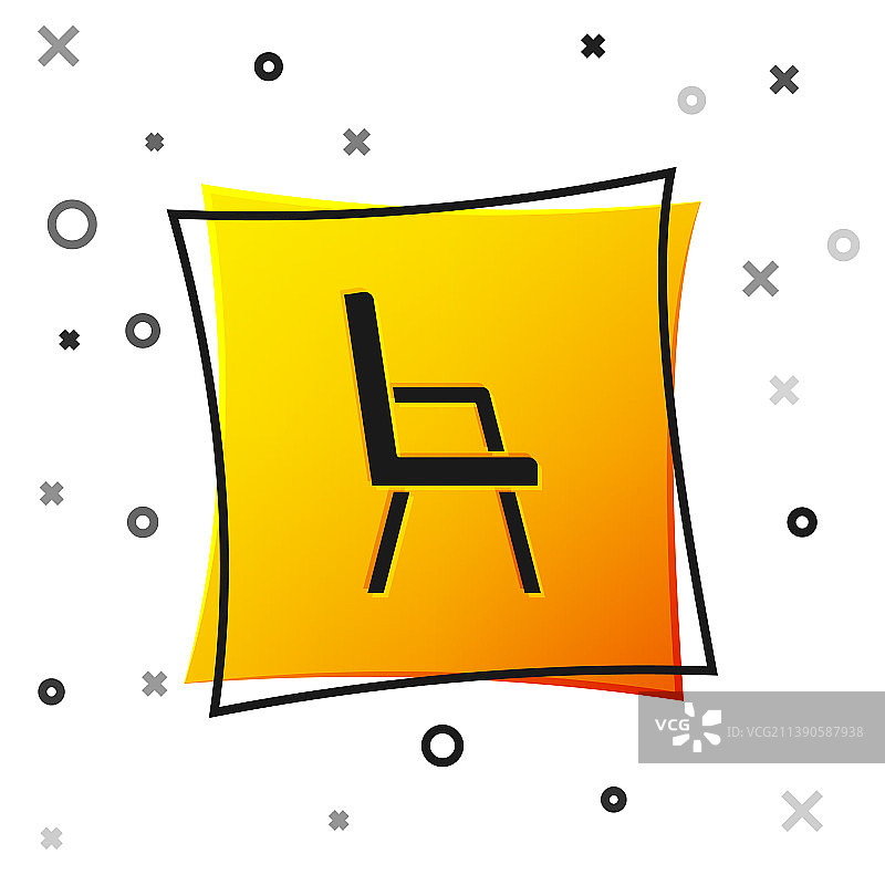 黑色扶手椅图标孤立在白色背景图片素材