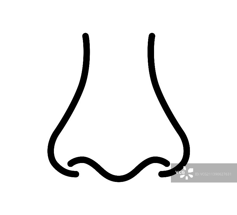 鼻子图标鼻子前视图人体的嗅觉器官图片素材