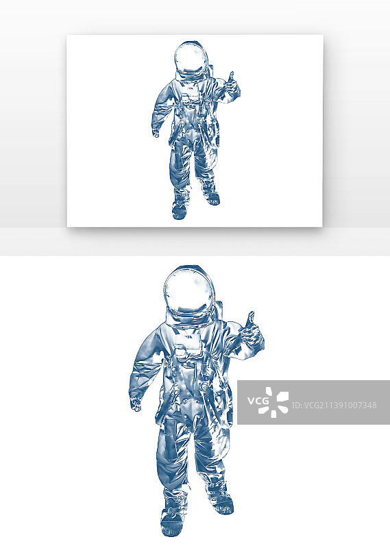 蓝灰酸性风格宇航员图片素材