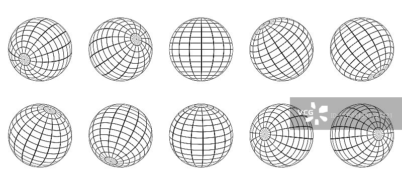 全球网格球设置三维导线全球地球图片素材