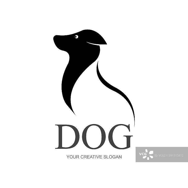 一个狗头标志设计模板图片素材