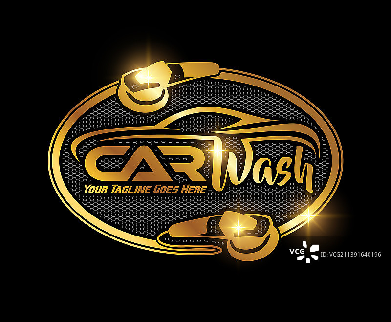 金色洗车汽车标志标志图片素材