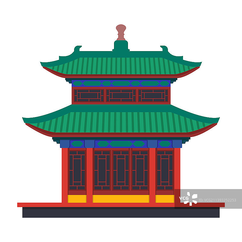 中国风格的古建筑图标图片素材