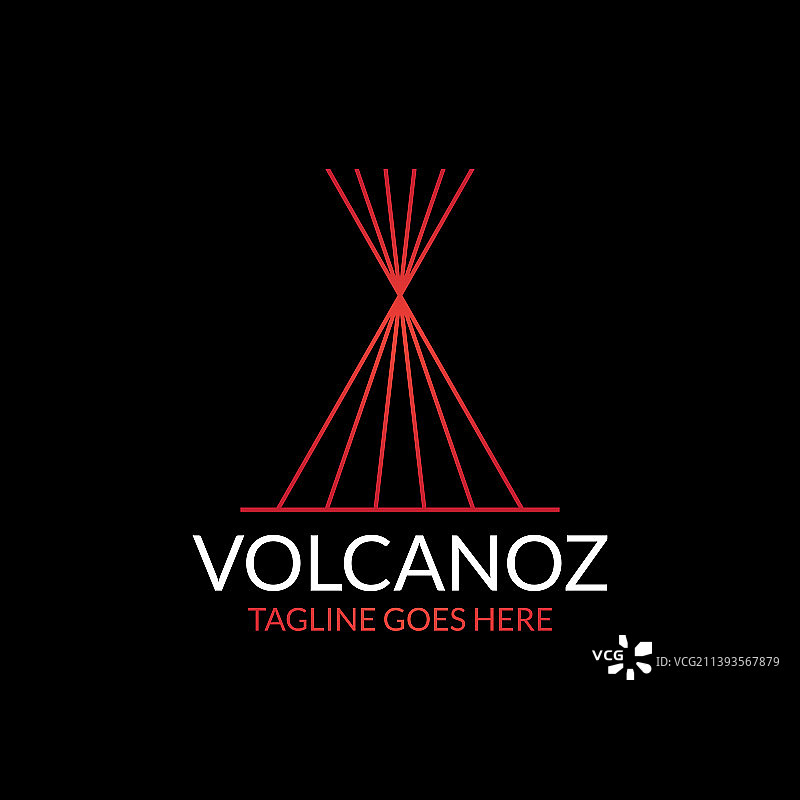 火山爆发标志设计图片素材