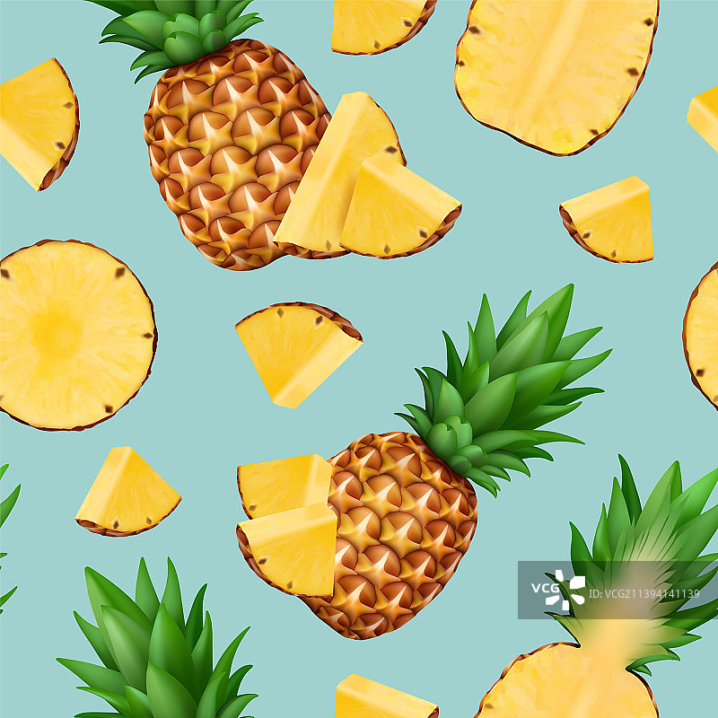 菠萝图案热带异域水果图片素材