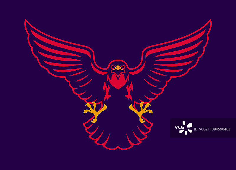 老鹰吉祥物标志展开翅膀图片素材