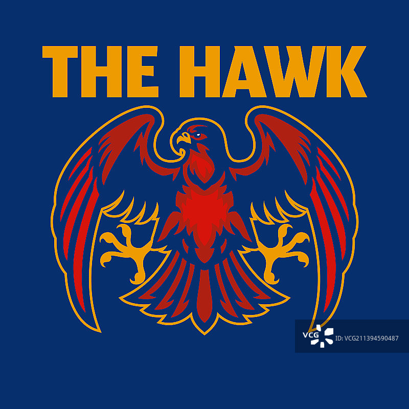 鹰运动标志风格的吉祥物图片素材