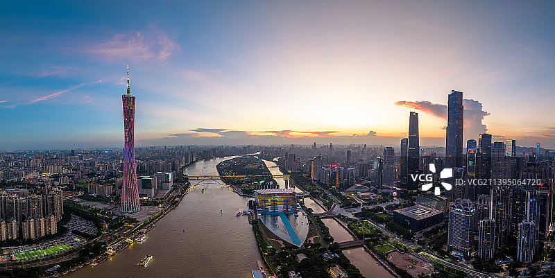 航拍广州城市建筑风光图片素材