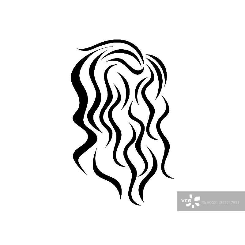 女性头发图标标志免费图片素材