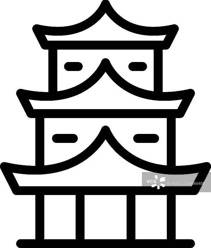 园林宝塔图标轮廓中文图片素材