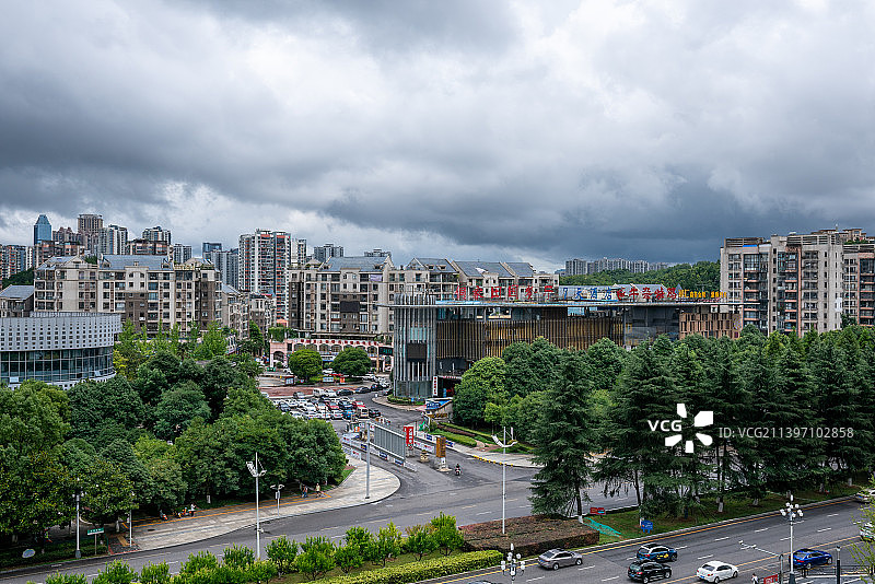 贵州省贵阳市城市天际线CBD风光图片素材