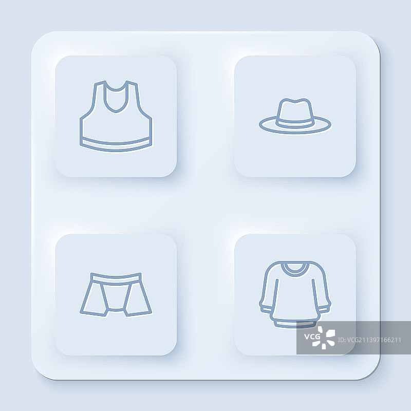 设线汗衫，男人帽子，男人内裤和图片素材