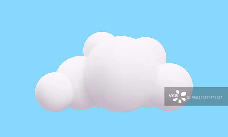 3d渲染云隔离在蓝色背景图片素材